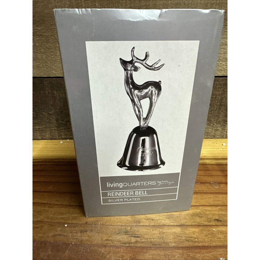 Vintage Living Quarters Silver Plated Reindeer Bell In Case Christmas